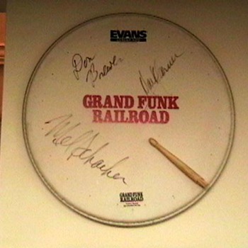 Promo Drumhead Signed by Grand Funk Railroad - Music