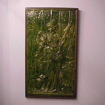 Rare Zanesville Majolica Company Tile, circa 1882-1884