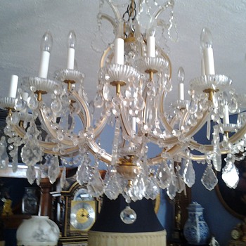 1950's? 12 Arm Maria Theresa Chandelier