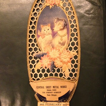 Adorable 1935 Ad Calendar for San Diego Sheet Metal Works - Advertising
