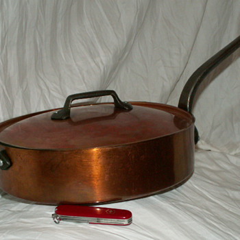 Vintage Fabrication Francaise Large Straight-Sided Saute Pan w/ Lid - Kitchen