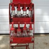 glass oil bottles & rack