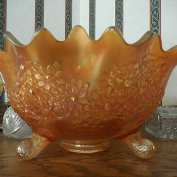 "I Think" Fenton Orange Tree Carnival Glass - Glassware
