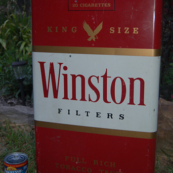 1950"s (?) Large Winston Cigarette (Pack) Metal Display Sign~27" ht. - Signs