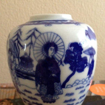 Blue and White Japanese Vase - Asian