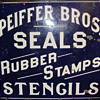 Porcelain Sign "Peiffer Bros. Seals, Rubber Stamps, Stencils" 
