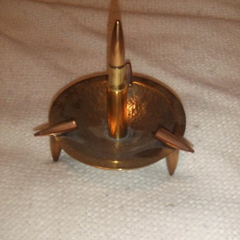 WW2 trench art ashtray IDd by maker - Military and Wartime