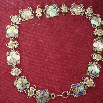 Antique Enamel Religious Necklace