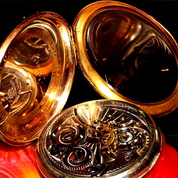 1918 14Kt GF HAMILTON~910~~ 17JWL ~ POCKET WATCH W/12Kt GF CHAIN Size12s - Pocket Watches
