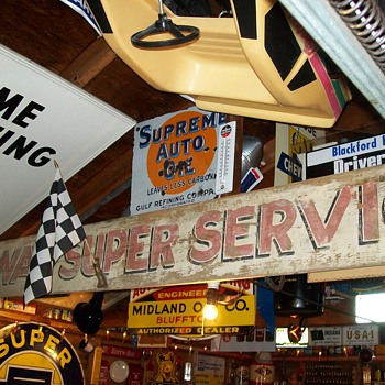 Wood service sign