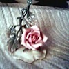 Beautiful Single Porcelain Rose Mounted on a Base / Marked  Germany