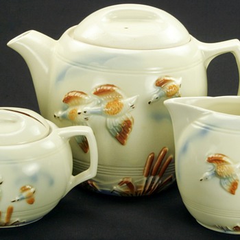 Vintage Art Deco Porcelier China Tea Set FLIGHT 