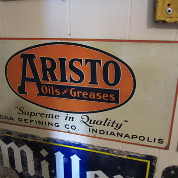 Vintage single sided tin Aristo sign - Advertising