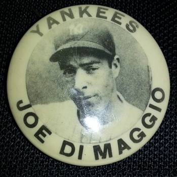 rare 1930's Joe Dimaggio pinback