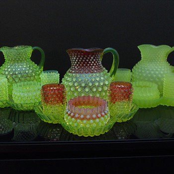 Hobbs Brocunier Dewsdrop water sets - Glassware