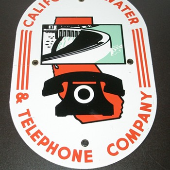 California Water & Telephone Porcelain Sign