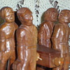 Folk Art wood carved Grave diggers and deceased. Removable pieces.