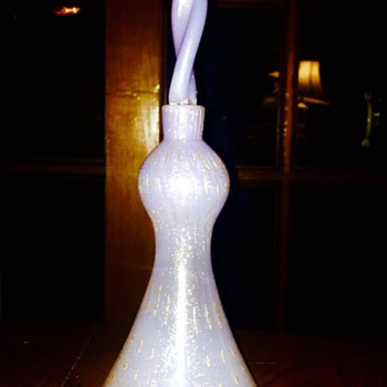Italian Murano Glass Alfredo Barbini Lavender lilac Perfume Bottle - Art Glass