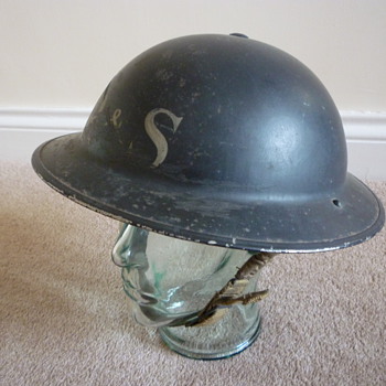 British WWII Factory Security steel helmet - Military and Wartime