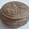 Old & Signed Italian Pottery Covered jar/box~Pastoral Theme
