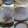 ERIE 10 cast iron skillet before & after