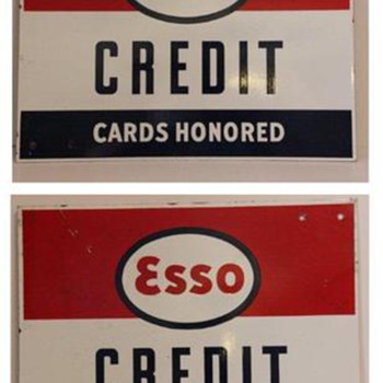 esso credit card sign