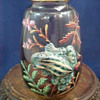 Harrach Hand Painted Enamel & Applied Frog Vase