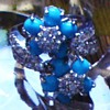 Turquoise and White Glass Stone on Silver Ring