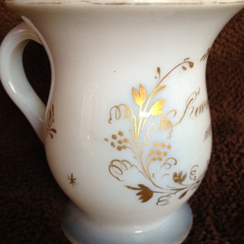 Blown glass Victorian "Remember Me" mug - Glassware