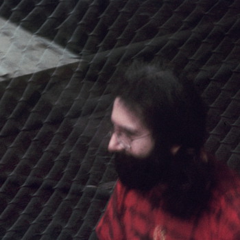 jery back stage rfk wearing red and with his alligator guitar