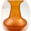 Peach/Orange Czech Glass Oil Spot Vase