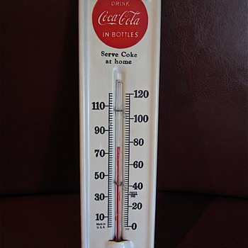 1948 9 inch "Serve Coke at home" Thermometer