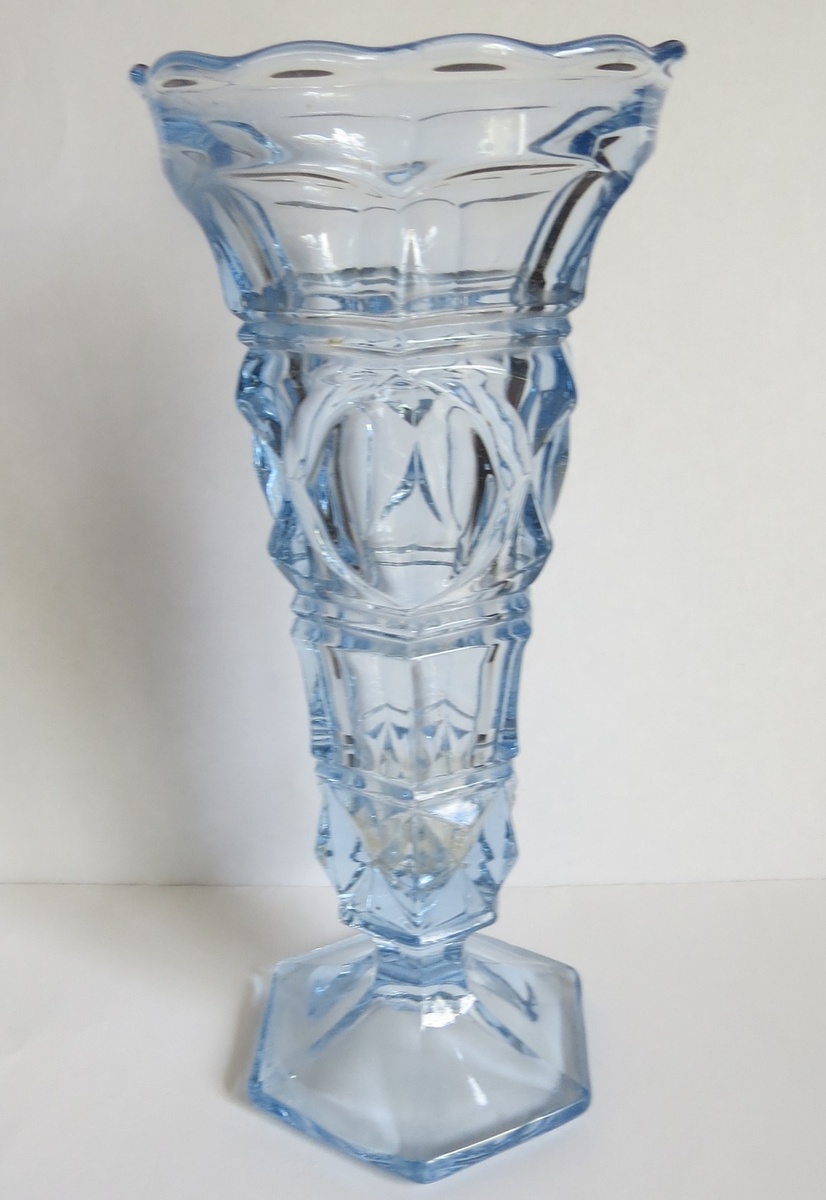 Blue Pressed glass Vases Collectors Weekly