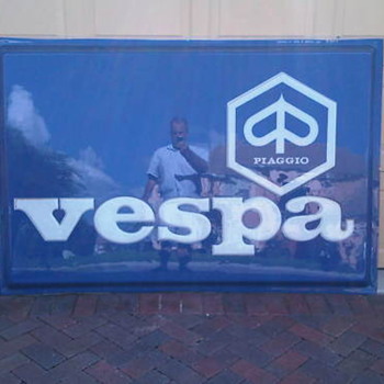 70's Vespa Dealership Sign - NOS