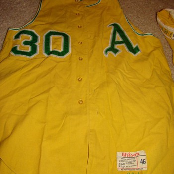 1966 Kansas City A's #30 gold vest jersey & pants... feedback?
