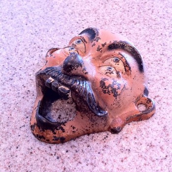 1940s "bald four eyes" bottle opener  - Breweriana
