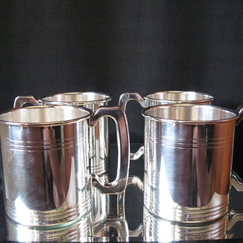 WALLACE SILVER PLATED BEER MUGS SET OF 4