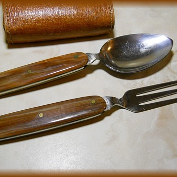 Camping or Travel Utensil Set ( Knife missing ) ~ Made in SPAIN