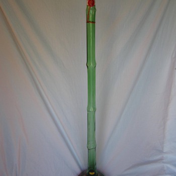 1969 48 Inch Tall Vintage Green Glass Chianti Gori Gori Wine Bottle Bamboo Neck Basket St. Julian Detroit Mich - Bottles