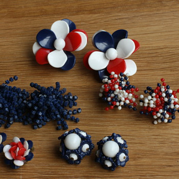 Plastic flower earrings