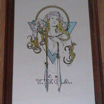 Vintage mirror Art Nouveau - Advertising