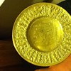 Old hand crafted dish ,either gold or brass or bronze.i can't indentify myself..it was my deceased grandfathers from India