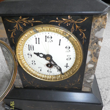 1890 - 1900 French Slate Mantle Clock