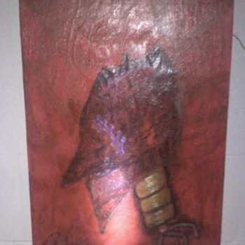 Abstract art on wood board