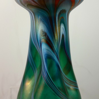 Rindskopf pulled feather vase, ca. 1900 - Art Glass