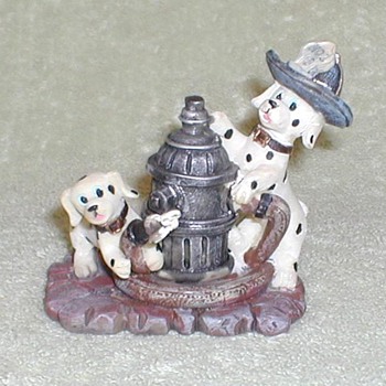 Dalmatian Puppies / Fire Hydrant Figurine