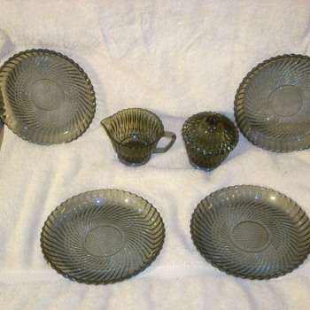 Smoky gray depression glassware - Glassware