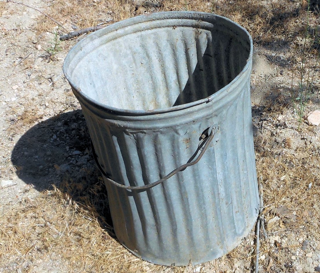 Vintage Small Galvanized Trash Can 18" Tall Collectors Weekly