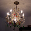 Antique French Multi Coloured Cut Crystal Chandelier