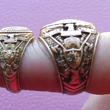 Matching Pair of Man's and Woman's 1937 V.M.I. Class Rings - Fine Jewelry